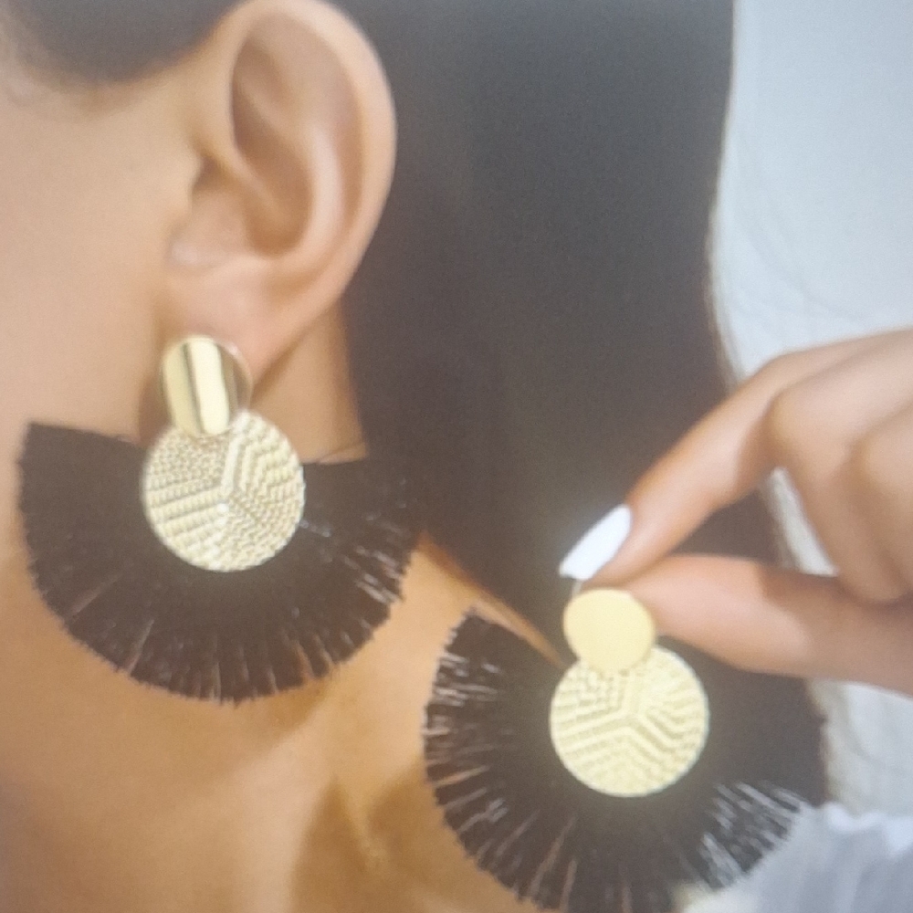 Black and Gold Statement Earrings
